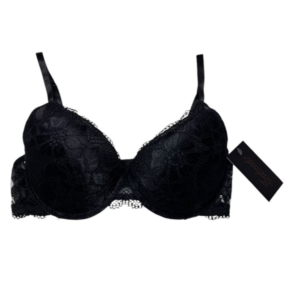 Frederick's of Hollywood Diana Lace Push-Up Bra Black Size 36C